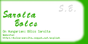 sarolta bolcs business card