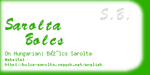 sarolta bolcs business card